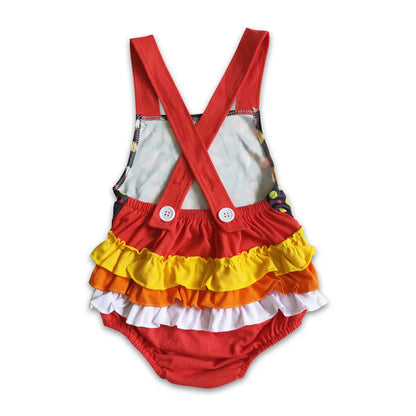 Candy Corn Ruffle Romper