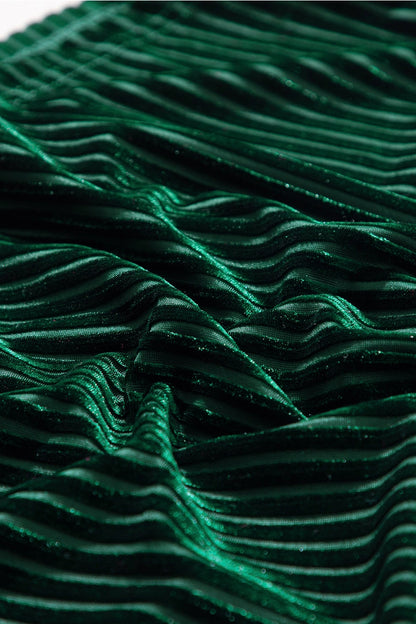 Ribbed Velvet Smocked Babydoll Blouse