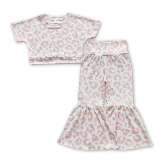 Snow Leopard Top & Bell Bottom Set