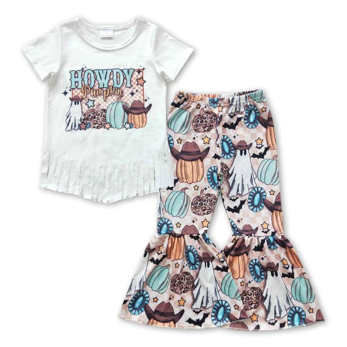 Howdy Pumpkin Fringe Top & Bell Bottoms