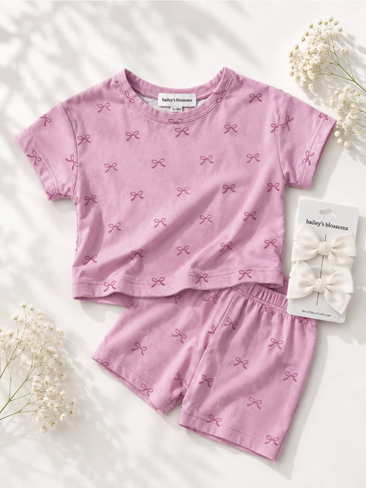Pink Bows Two-Piece Lounge Set