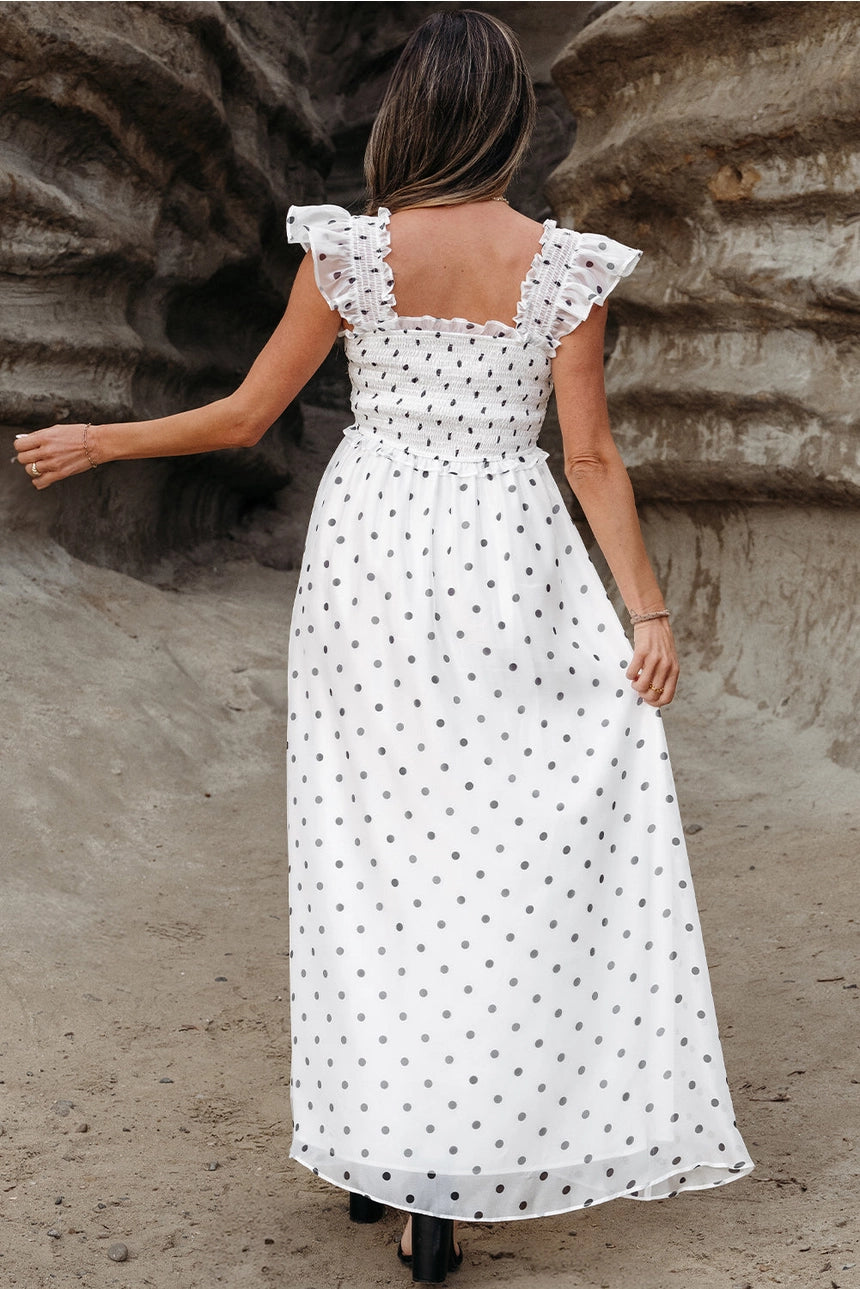 Flutter Sleeve Smocked Maxi