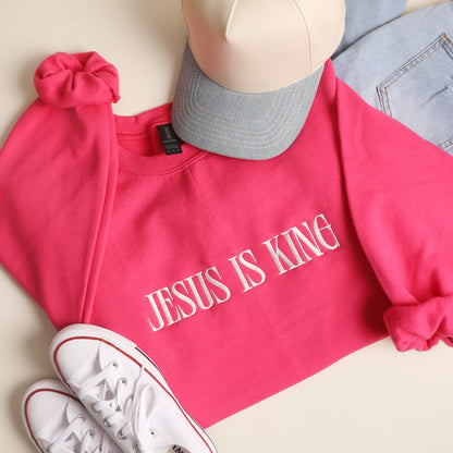 Jesus is King Embroidered Crewneck