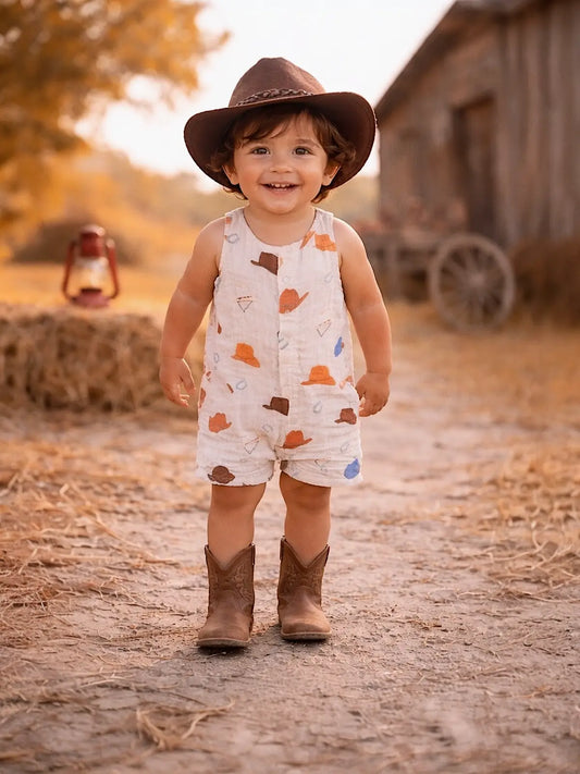 Western Muslin Shortie Romper