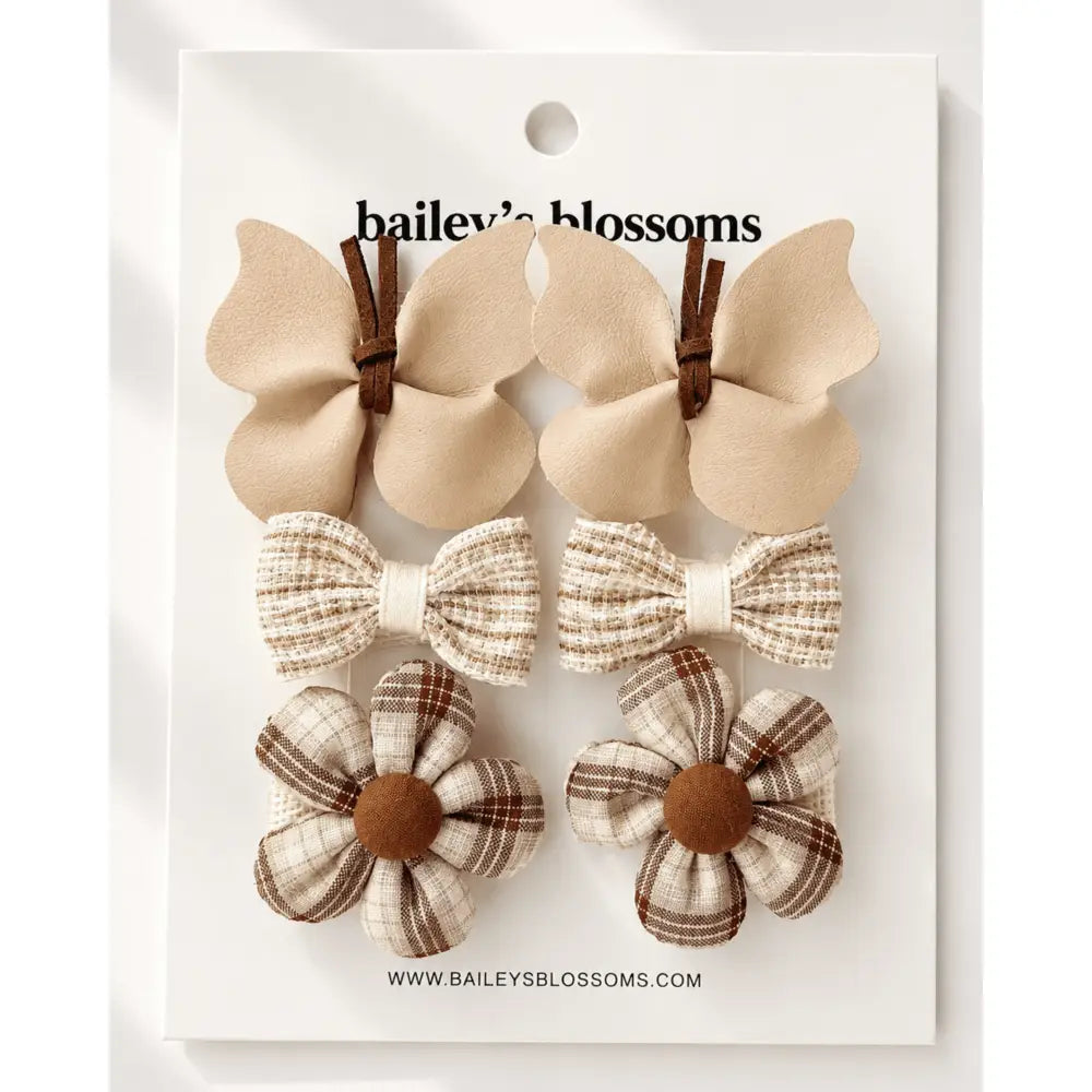 6-Piece Hair Clip Set - Vanilla Cream