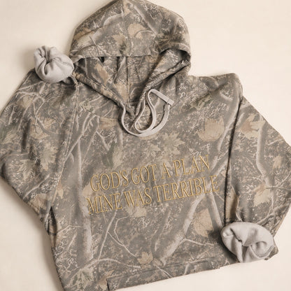 God's Got A Plan Embroidered Camo Hoodie