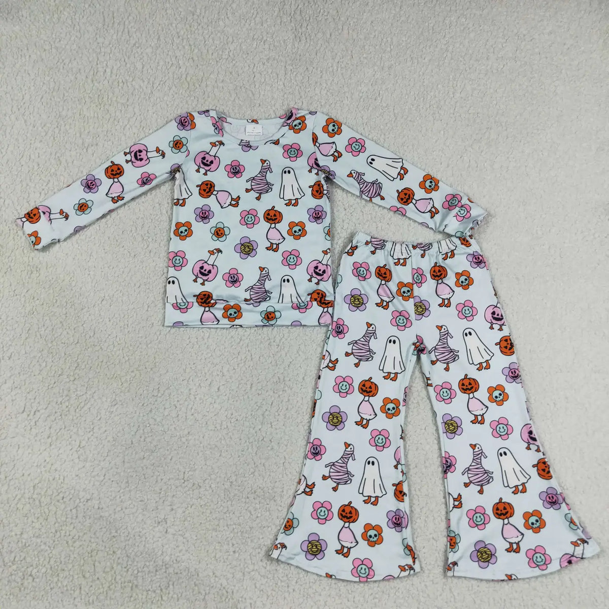 Spooky Floral Goose Top & Flare Pants