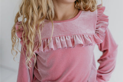 Pink Velvet Holiday Pant Set