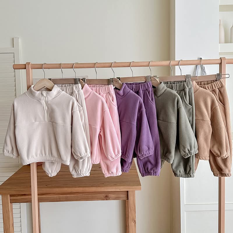 Kids Double Fleece 1/2 Zip Set - CLOSES 10/8