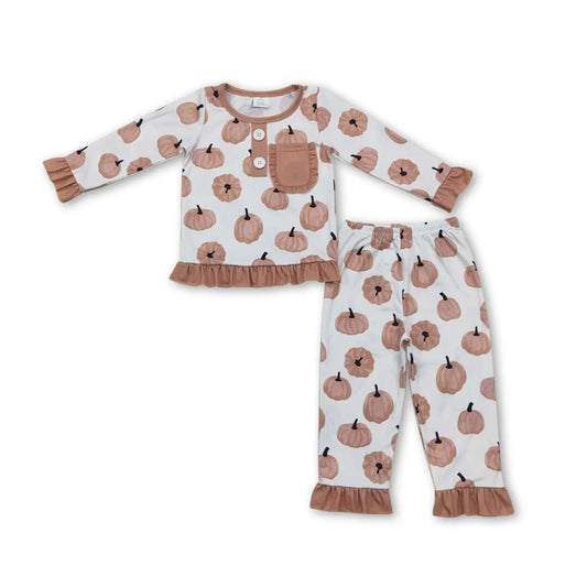 Khaki Pumpkin Ruffle Set