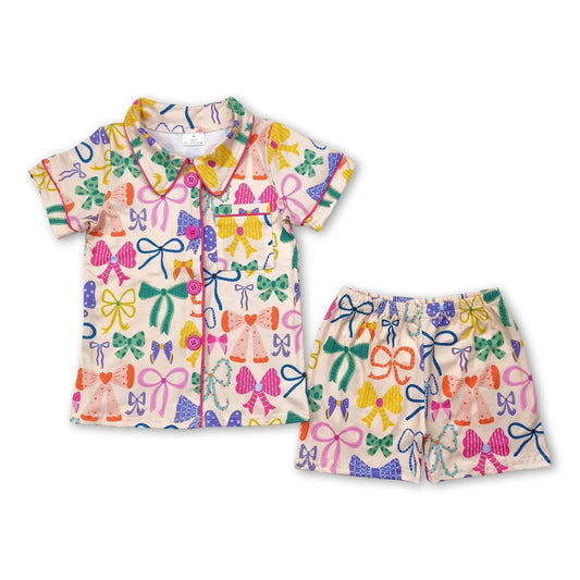 Bright Bows Button Down PJs