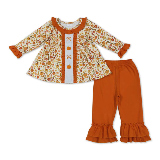 Pumpkin Fall Floral Tunic & Pants