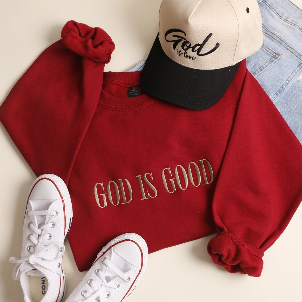 God is Good Embroidered Crewneck