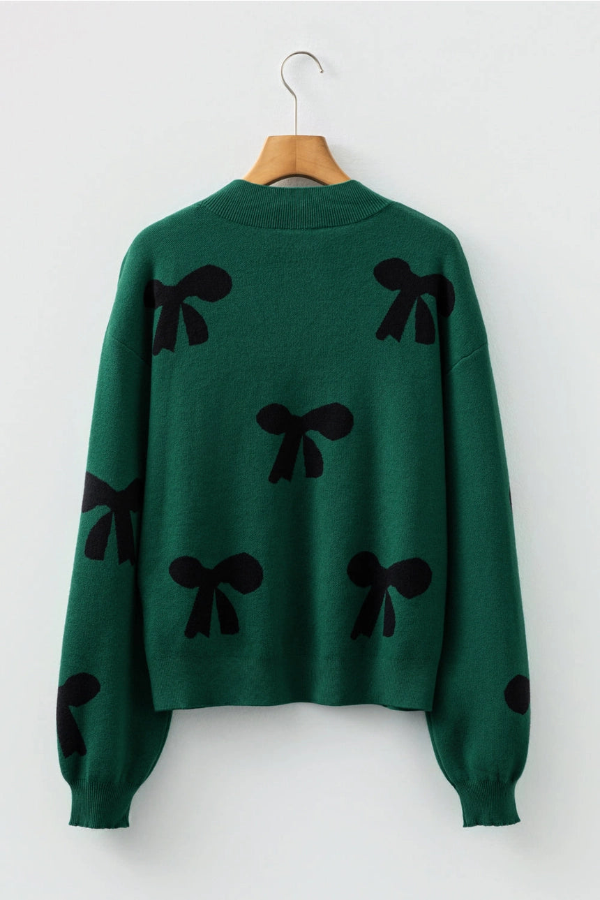Green Bow Pearl Sweater