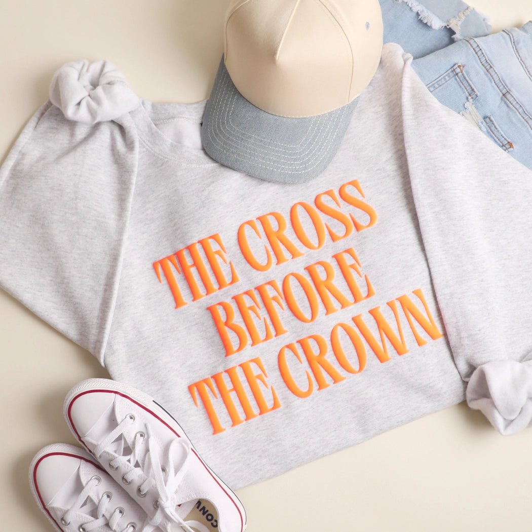 The Cross Before the Crown Puff Print Crewneck