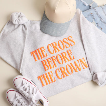 The Cross Before the Crown Puff Print Crewneck