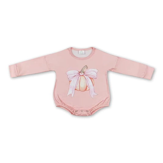 Pink Pumpkin Bow Bubble