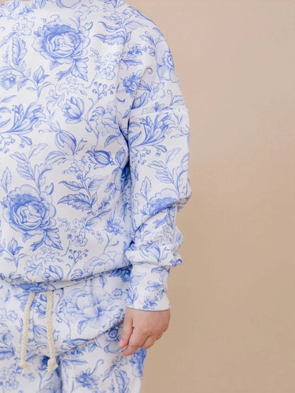 Blue Flowers Jogger Set