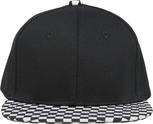 Checkered Flat Brim Kid's Hat