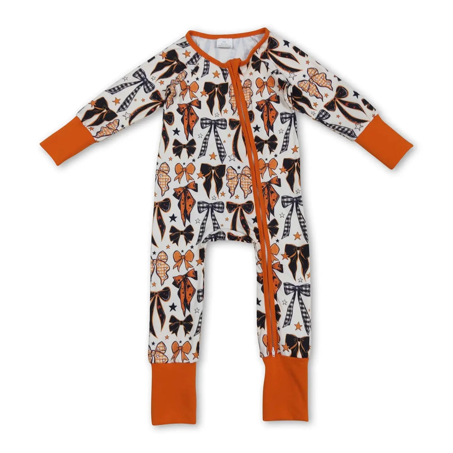 Orange & Black Bows Zippie