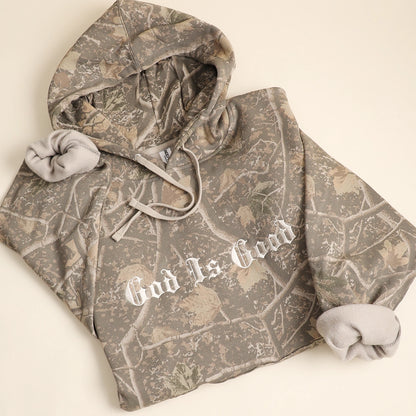 God is Good Embroidered Camo Hoodie