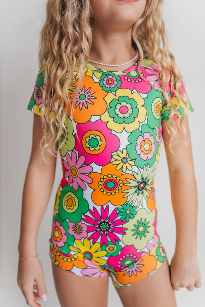 Bright Neon Floral Leotard
