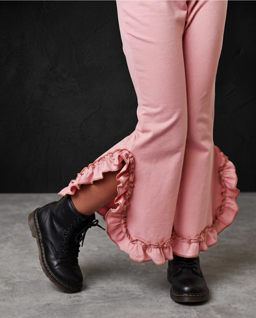 Dusty Pink Hooded Ruffle Pocket Lounge Set