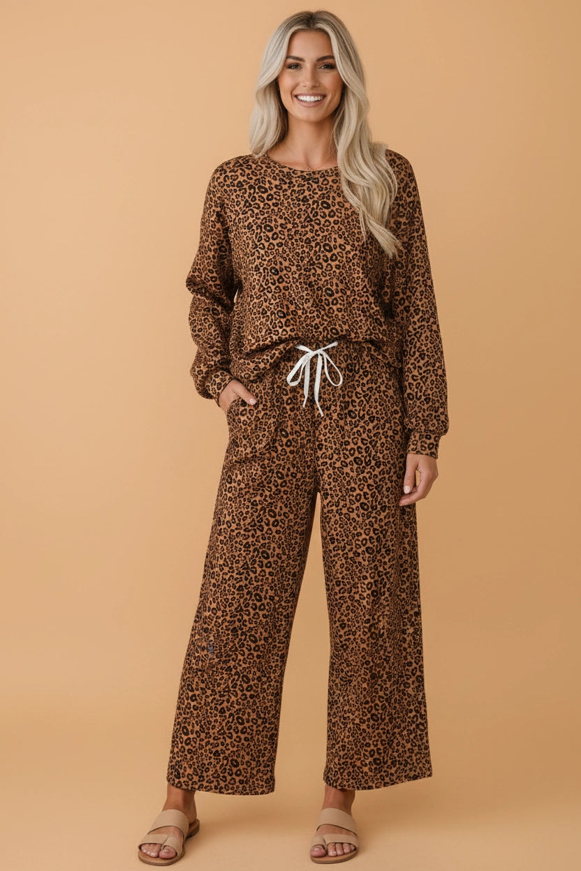 Leopard Slouchy Top & Pants Set
