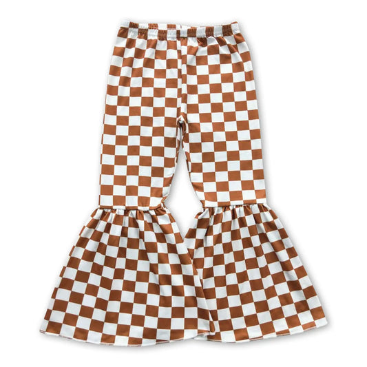 Brown Checkered Bell Bottoms