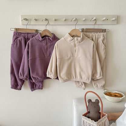 Kids Double Fleece 1/2 Zip Set - CLOSES 10/8