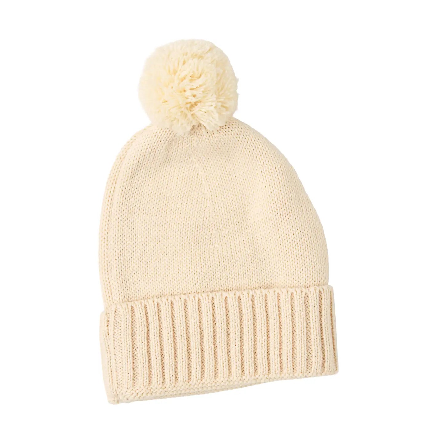 Oatmeal Knit Pom Beanie