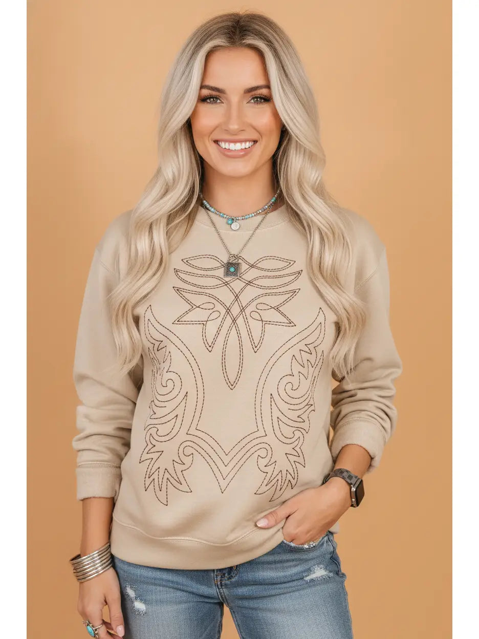 Western Embroidered Sweatshirt