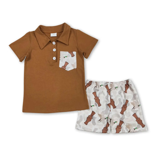 Duck Call Shorts & Pocket Collared Tee