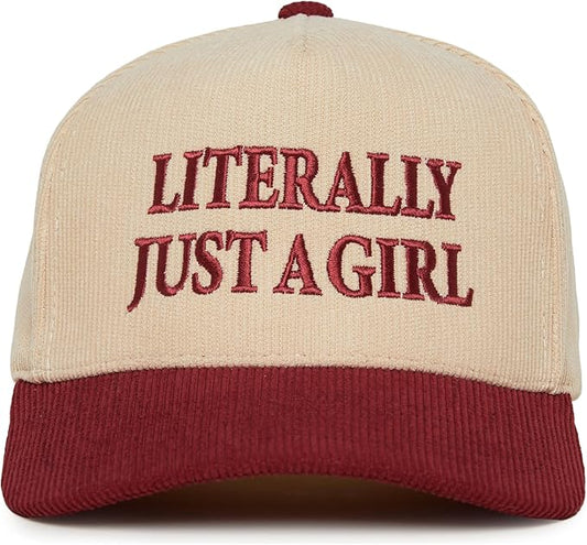 Literally Just a Girl Embroidered Cord Hat