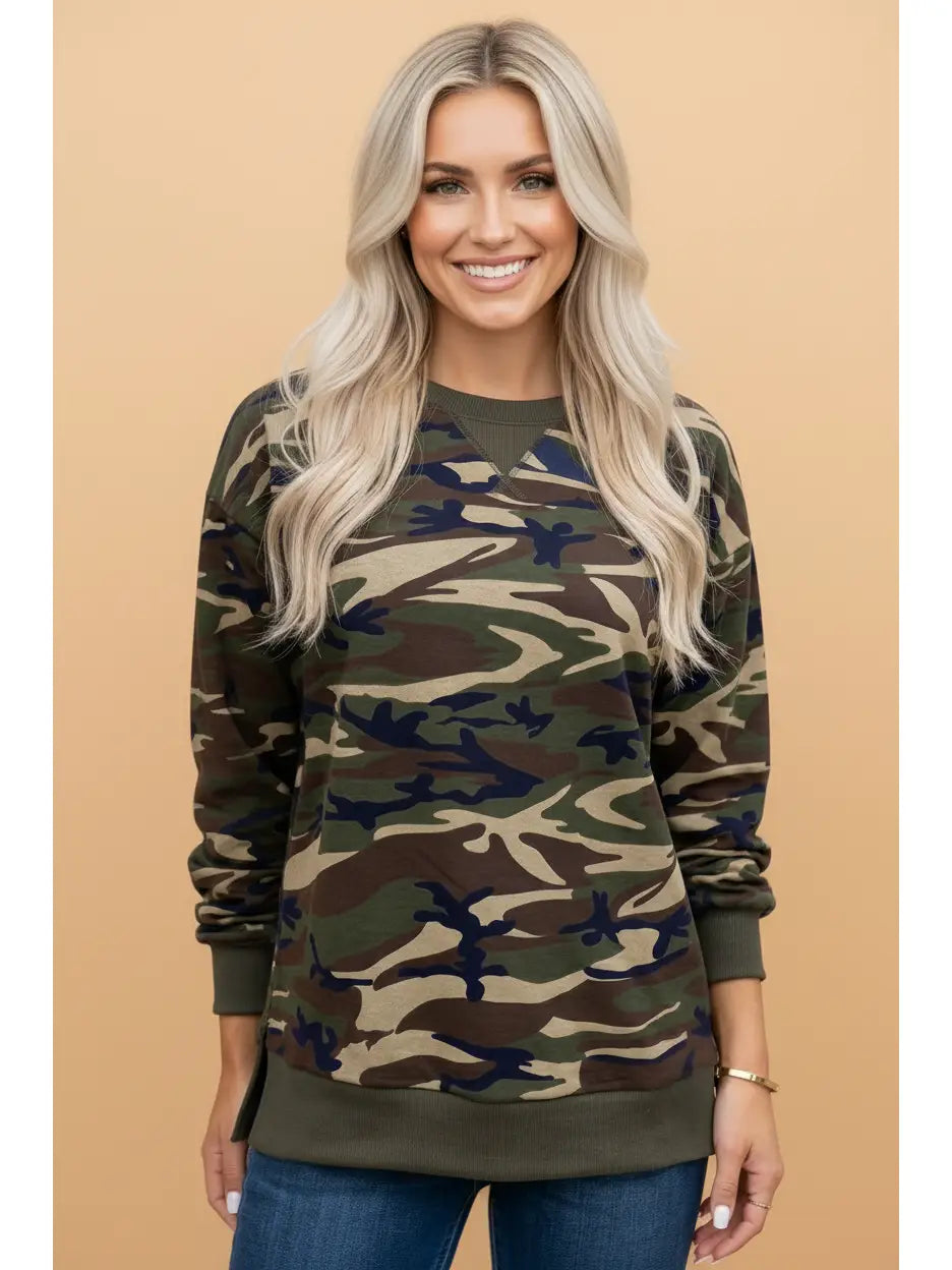 Camo Long Sleeve Sweatshirt