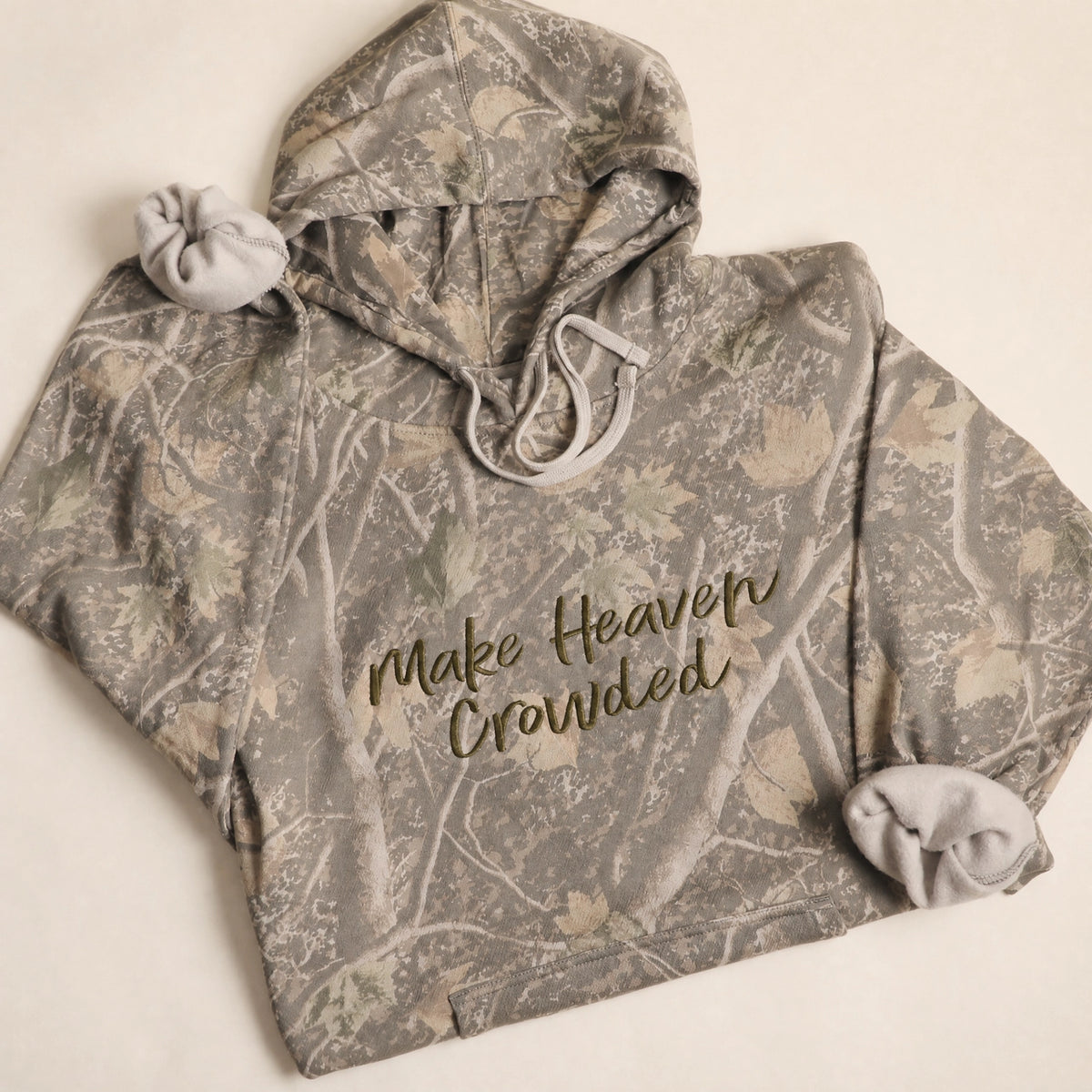Make Heaven Crowded Embroidered Camo Hoodie