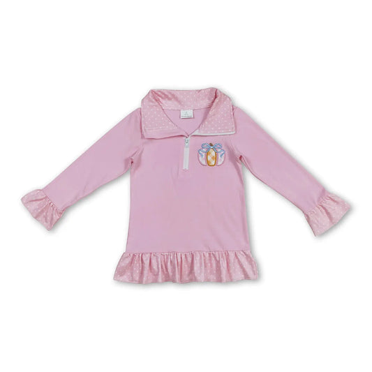 Pink Ruffle Pumpkin 1/4 Zip