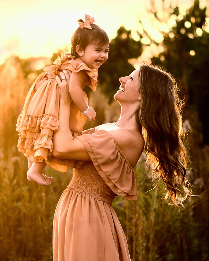 Mocha Ruffle Maxi Dress