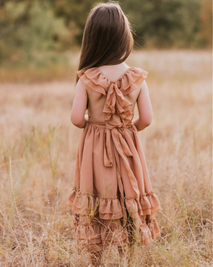 Mocha Ruffle Maxi Dress
