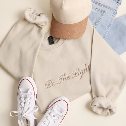 Be The Light Embroidered Crewneck