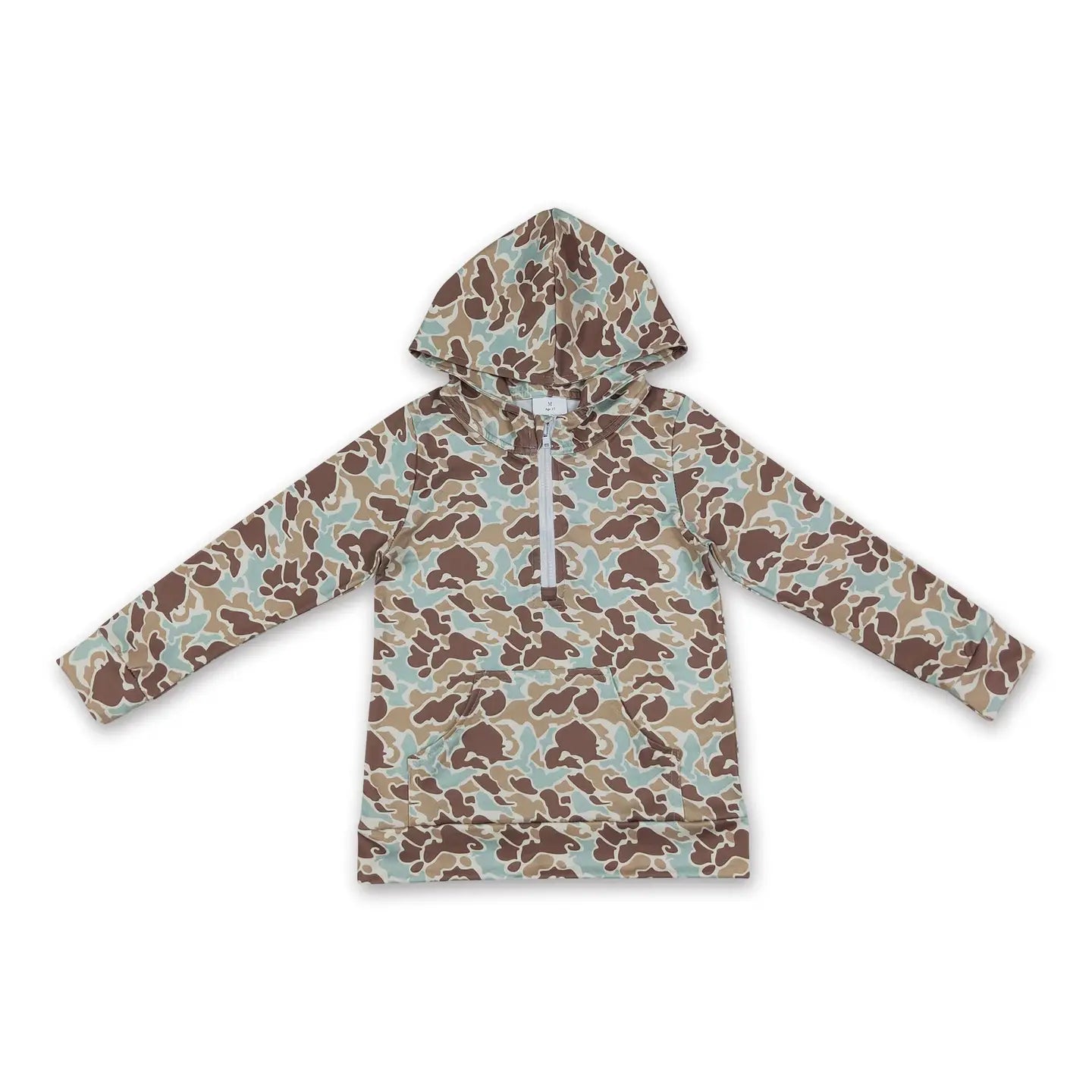 Duck Camo 1/4 Zip Hooded Jacket