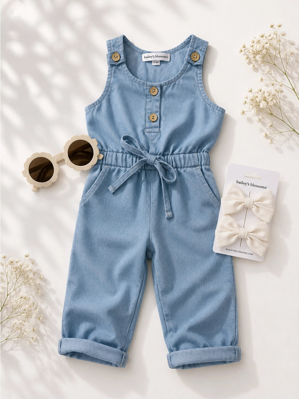 Light Wash Denim Jumpsuit