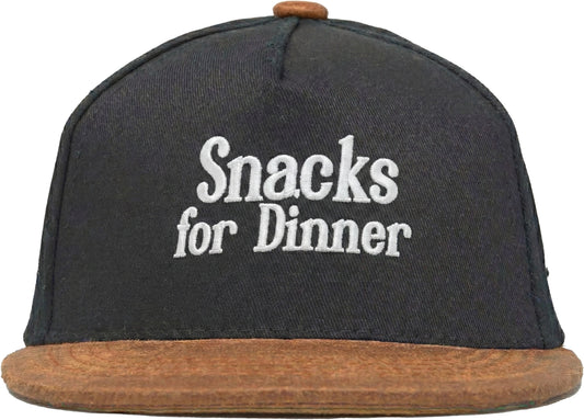 Snacks for Dinner Flat Leather Brim Kid's Hat