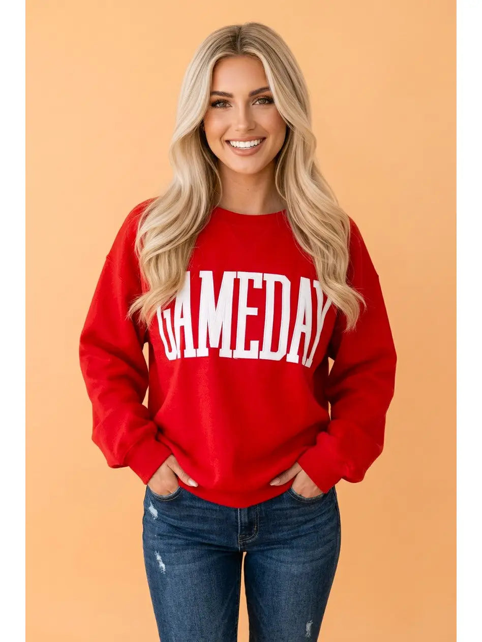 Gameday Patch Red Sweatshirt