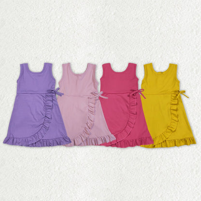 Solid Ruffle Bow Active Dress - CLOSES 7/6