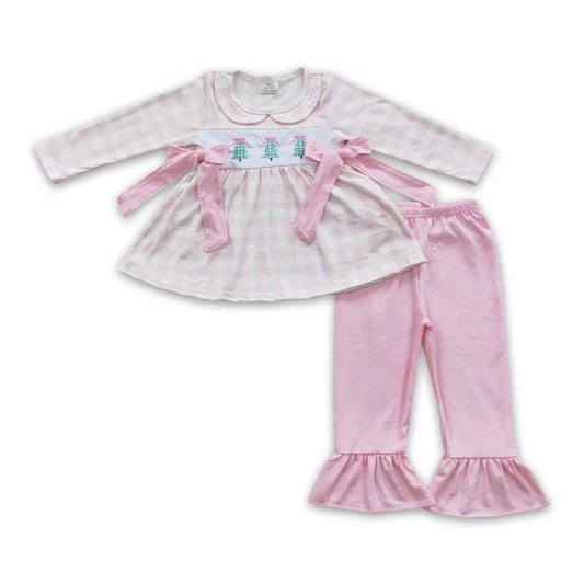 Pink Gingham Trees Tunic & Pants