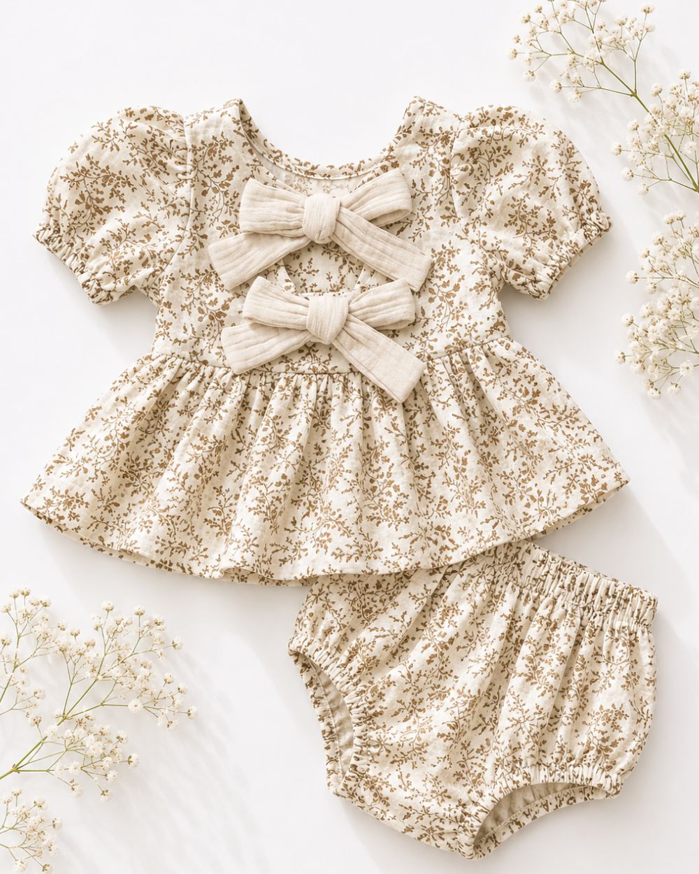 Wisteria Smoke Bow-Back Top & Bloomers