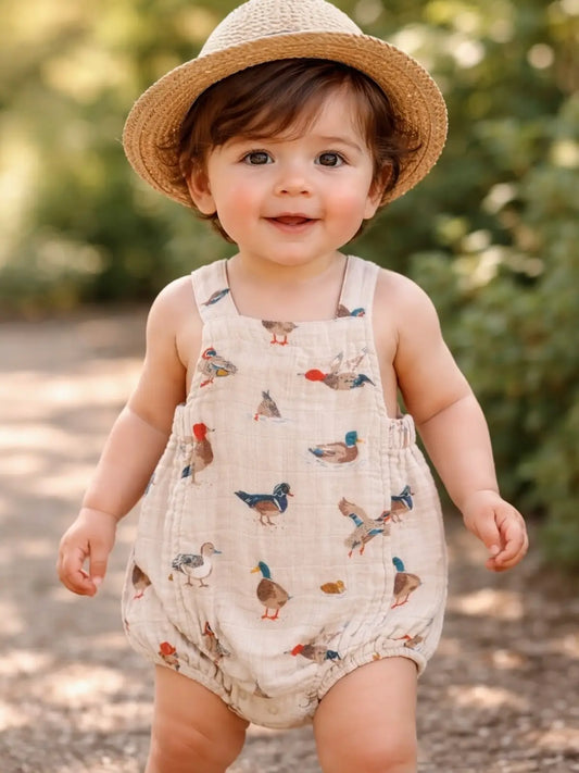 Ducks Muslin Retro Romper