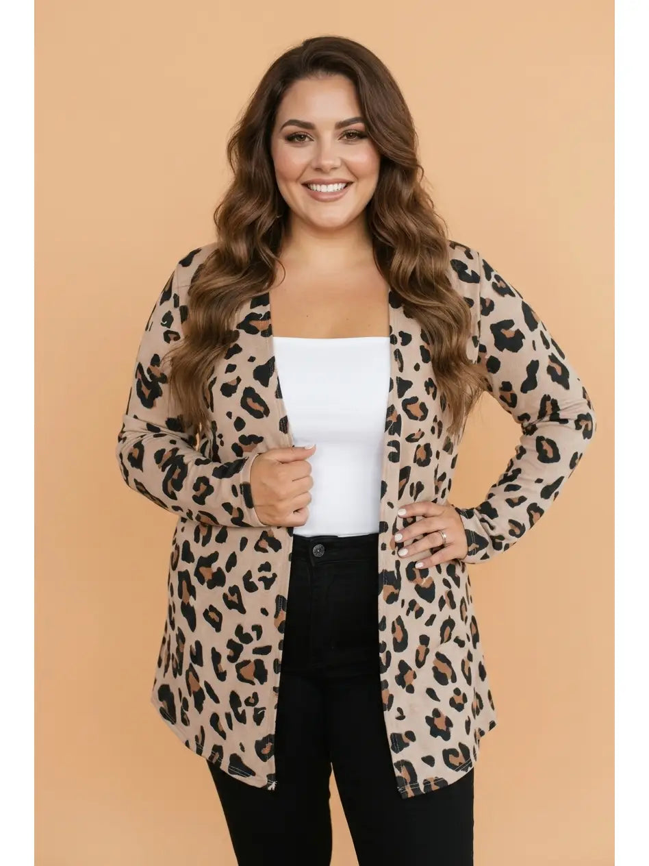 Leopard Tunic Cardigan - Curvy
