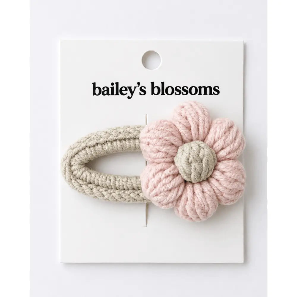 Crochet Daisy Hair Clip - Pink